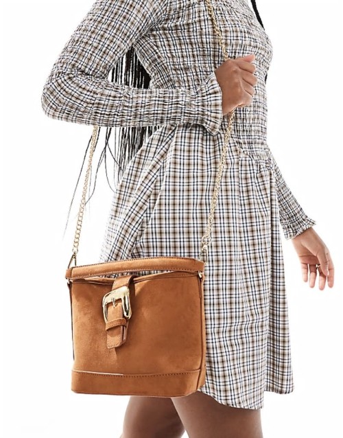 mini buckle bag in brown