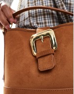 mini buckle bag in brown