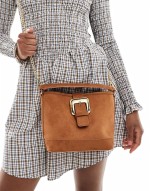mini buckle bag in brown