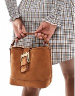 mini buckle bag in brown