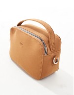 PASQ crossbody camera bag in tan suede