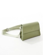 PASQ flapover classic crossbody bag in matcha green