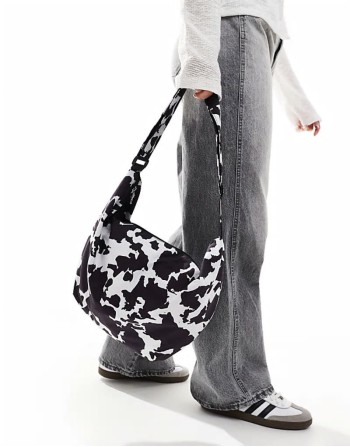 XL bumbag in black and white cow print