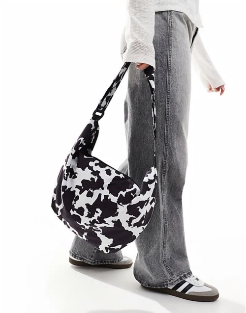 XL bumbag in black and white cow print