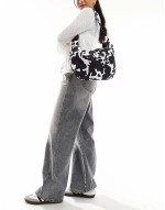 XL bumbag in black and white cow print