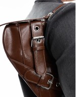 buckle detail shoulder bag in brown