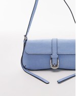 Sophia western buckle shoulder bag in light blue
