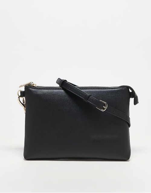 Valentino jasmin large wristlet clutch bag in black