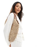 raffia large scoop shoulder bag in natural