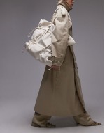 Tino nylon ruched tote bag in off white