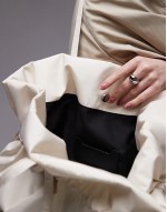 Tino nylon ruched tote bag in off white