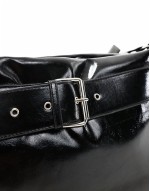 Wraith belt slouchy tote in black