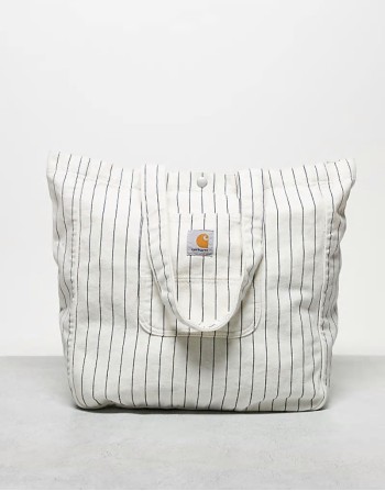 Hendry tote in pinstripe