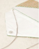 floral beaded envelope clutch bag in pink and green