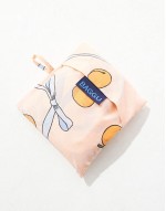 nylon shopper tote bag in apricot ribbon print