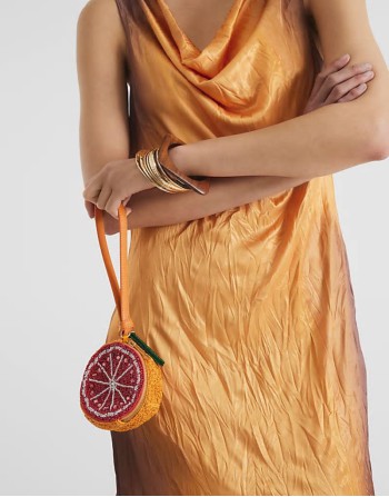 beaded grapefruit bag