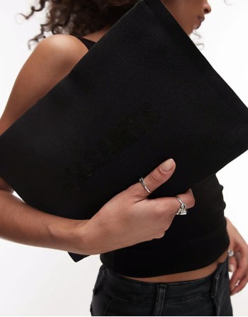 bettina knit clutch in black
